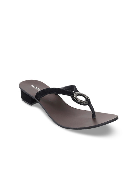

Mochi Women Black Solid Sandals