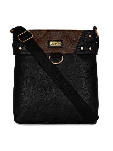 

SCHARF Unisex Black Solid Messenger Bag