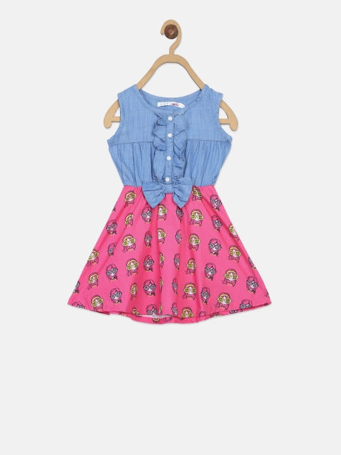 

ELLE Girls Pink Printed A-Line Dress