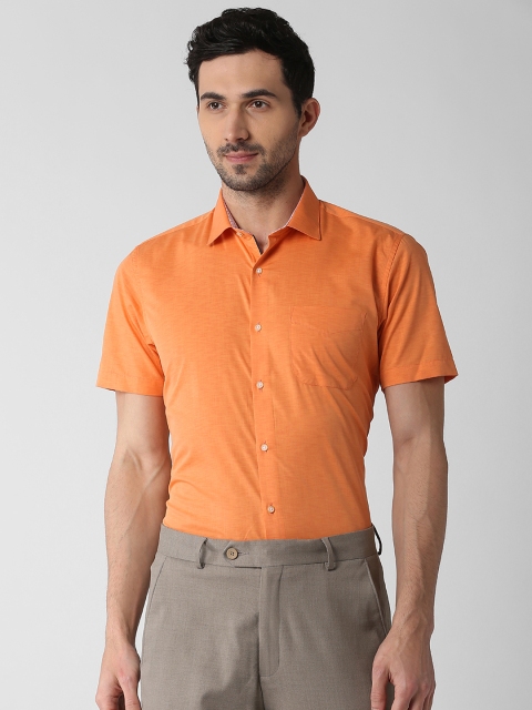 

Peter England Men Orange Regular Fit Solid Formal Shirt