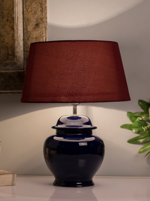 

Homesake Red & Blue Solid Handcrafted Table Lamp with Shade