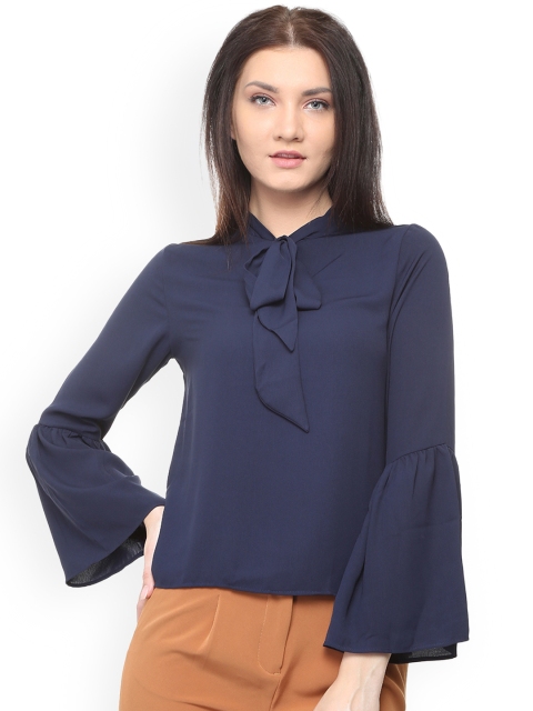 

Van Heusen Woman Blue Solid Bell Sleeves Top