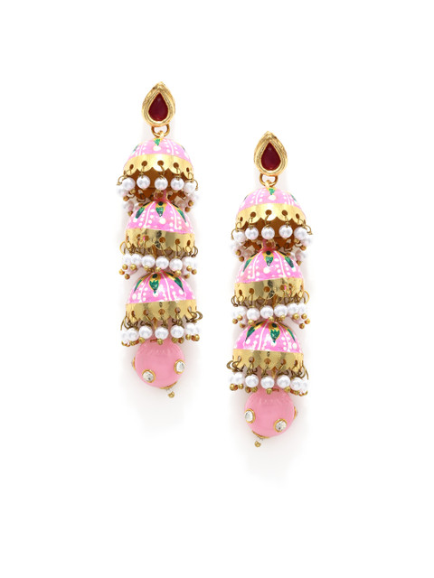

Fabstreet Pink Dome Shaped Jhumkas