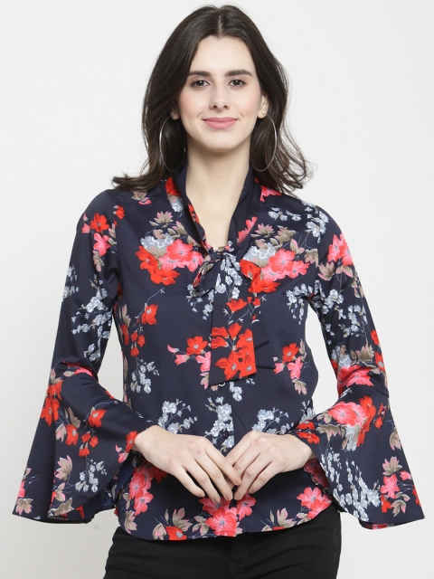 

Purple State Women Multicoloured Printed A-Line Top, Multi