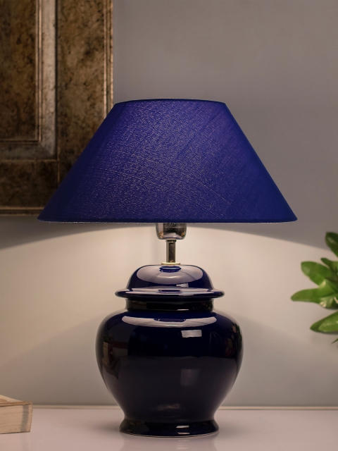 

Homesake Blue Solid Handcrafted Table Lamp with Shade