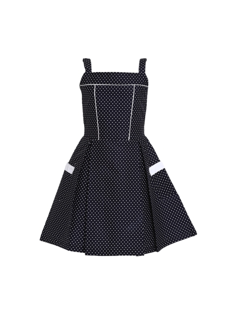 

Aarika Girls Navy Blue Printed Fit and Flare Dress