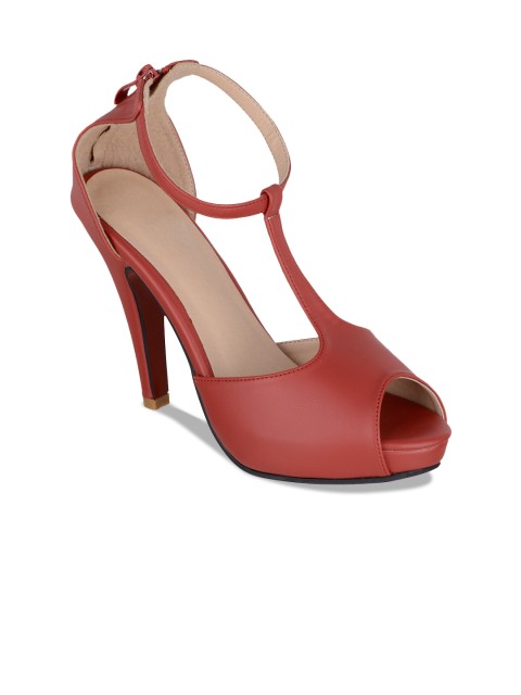 

Sherrif Shoes Women Red Solid Peep Toes