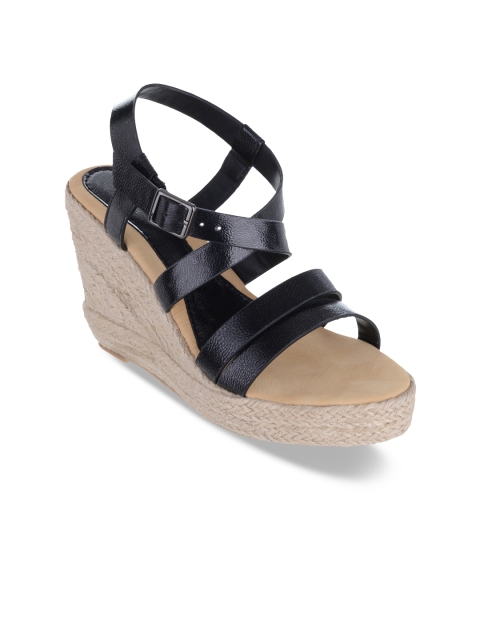 

Sherrif Shoes Women Black Solid Sandals