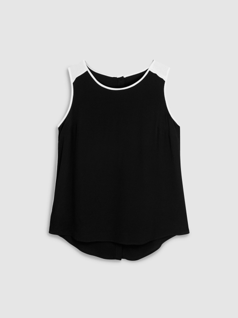next Women Black Solid A-Line Top