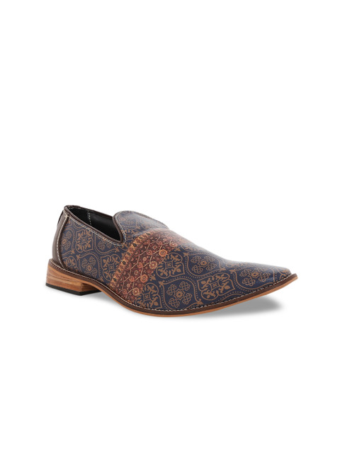 

Kanvas Men Blue & Brown Printed Loafers
