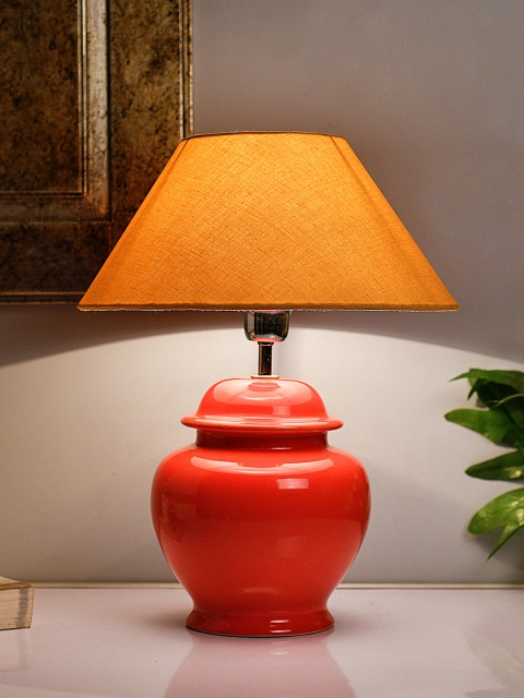 

Homesake Orange Solid Handcrafted Table Lamp with Shade