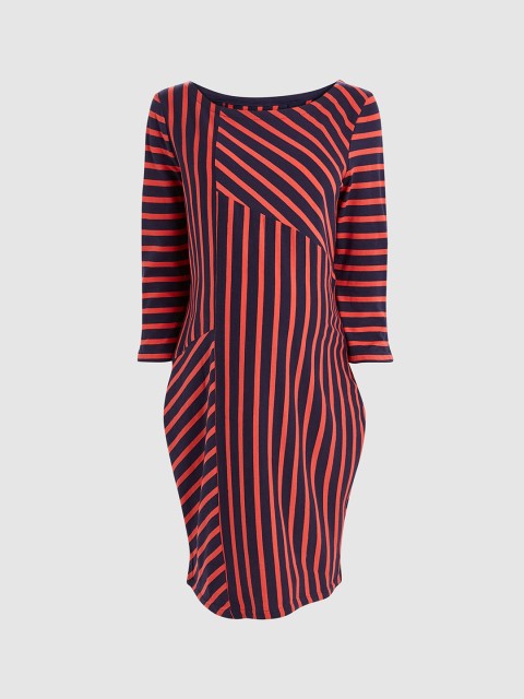 

next Women Red Striped Maternity Bodycon Dress