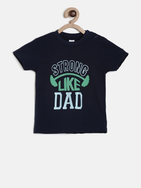 

MINI KLUB Boys Navy Blue Printed Round Neck T-shirt