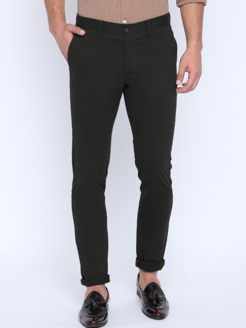 

Basics Men Black Tapered Fit Solid Regular Trousers