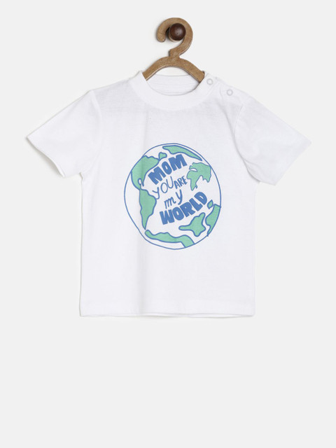 

MINI KLUB Boys White Printed Round Neck T-shirt