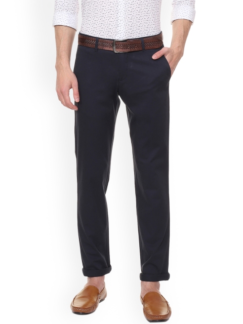 

Louis Philippe Men Blue Slim Fit Solid Chinos