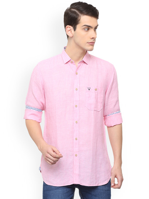 

Allen Solly Men Pink Slim Fit Solid Casual Shirt