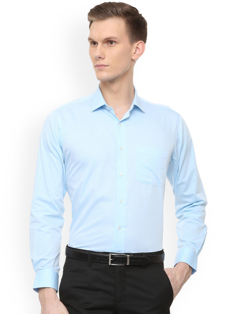 

Van Heusen Men Blue Regular Fit Self Design Formal Shirt