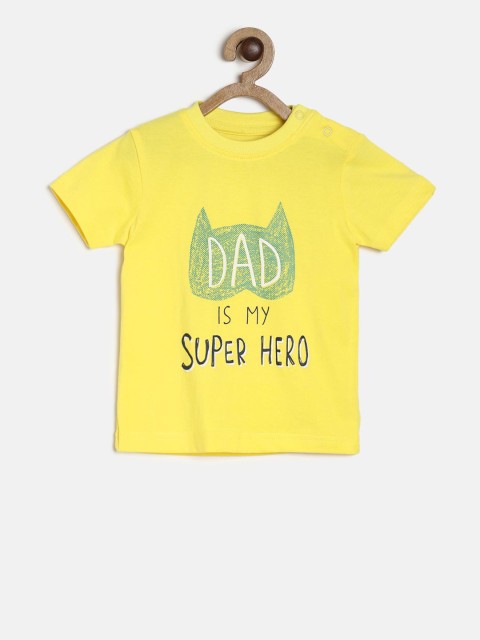 

MINI KLUB Boys Yellow Printed Round Neck T-shirt