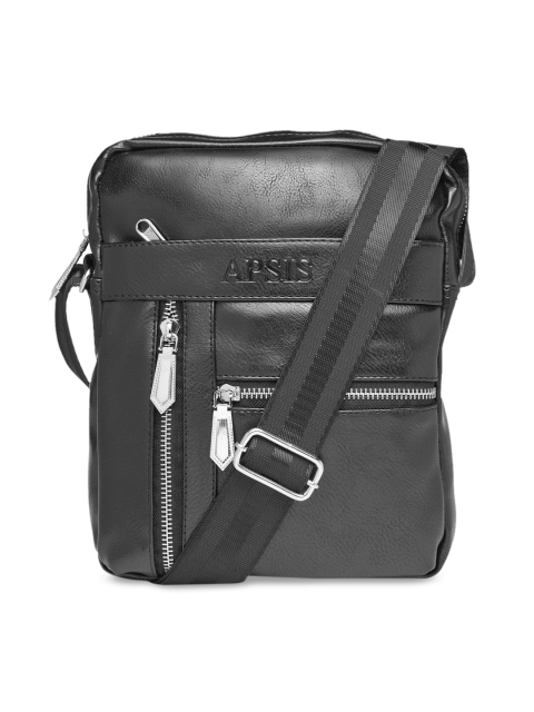

Apsis Unisex Black Solid Messenger Bag