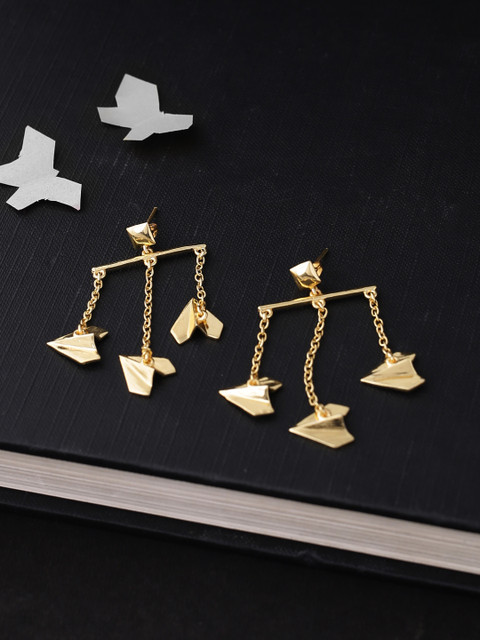 

Voylla Gold-Plated Handcrafted Contemporary Drop Earrings
