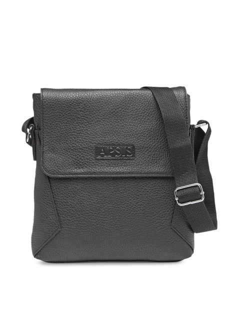 

Apsis Unisex Black Solid Messenger Bag