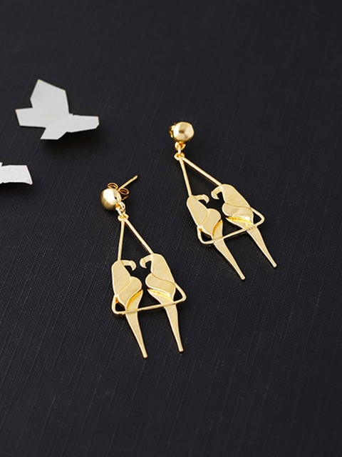 

Voylla Gold-Plated Handcrafted Contemporary Drop Earrings