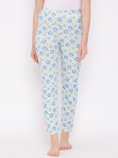 

Clovia Women White & Blue Printed Pyjamas