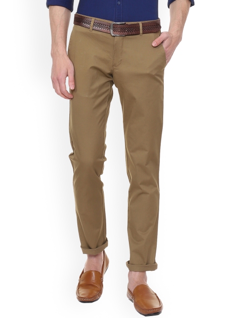 

Louis Philippe Men Brown Slim Fit Solid Chinos