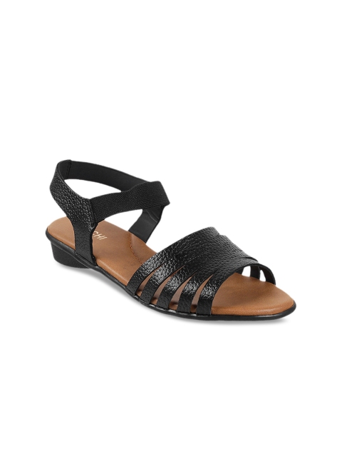

Mochi Women Black Solid Open Toe Flats