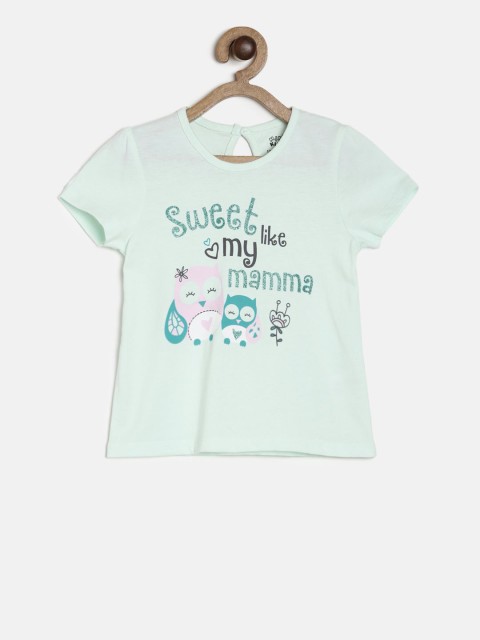 

MINI KLUB Girls Turquoise Blue Printed Top