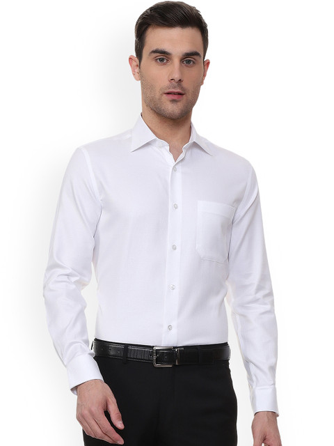 

Louis Philippe Men White Regular Fit Solid Formal Shirt