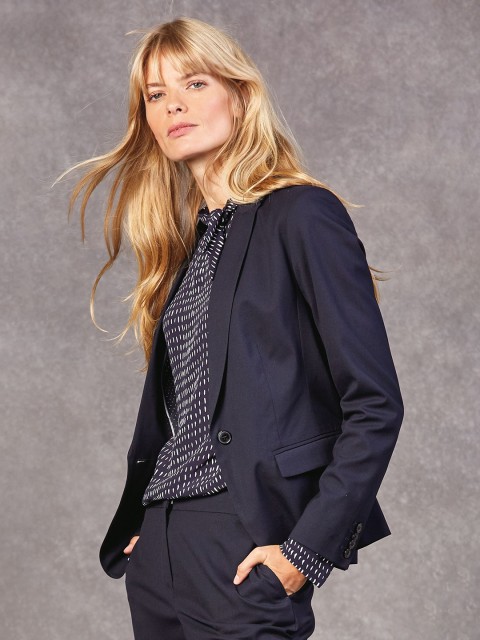 

Next Women Navy Blue Solid Blazer