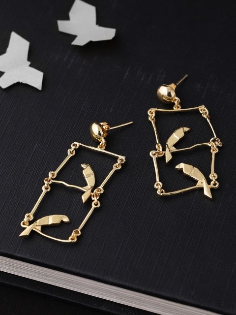 

Voylla Gold-Plated Handcrafted Contemporary Drop Earrings