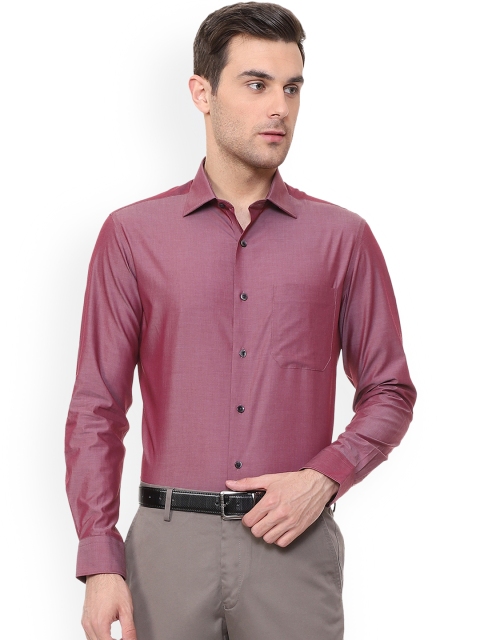 

Louis Philippe Men Maroon Regular Fit Solid Formal Shirt