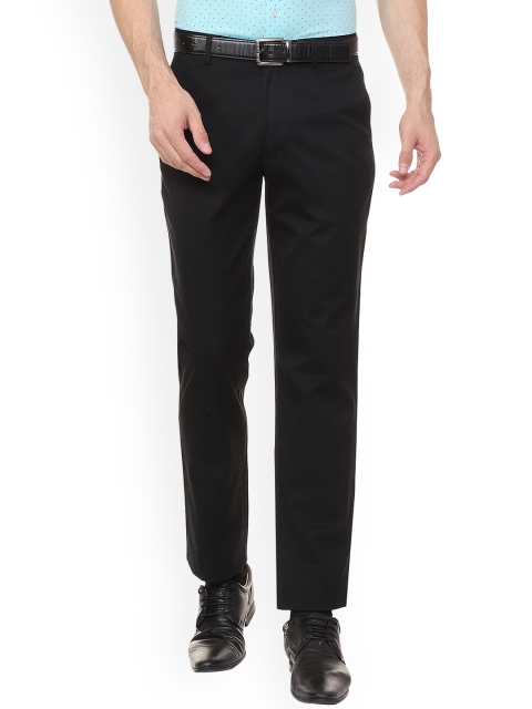 

Louis Philippe Men Black Regular Fit Solid Formal Trousers