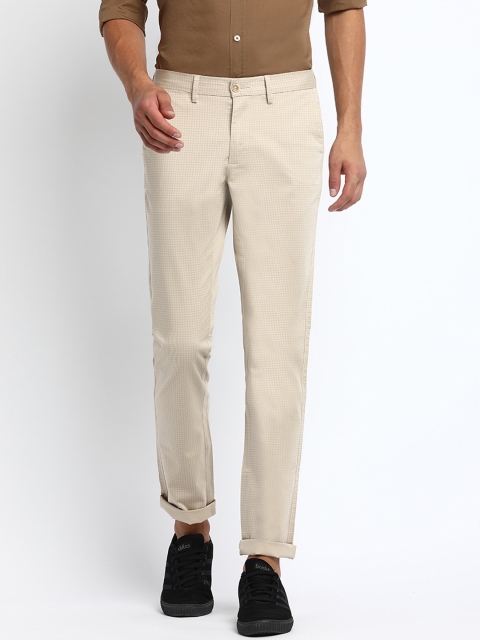 

Basics Men Beige Skinny Fit Solid Regular Trousers