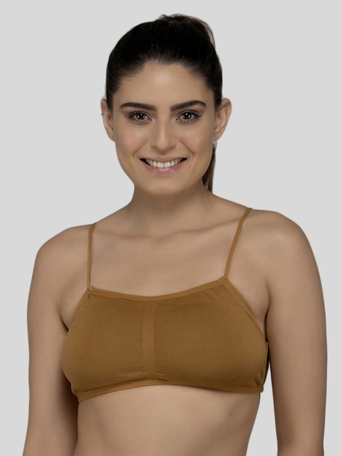 

Laceandme Brown Solid Non-Wired Lightly Padded Everyday Bra 4290