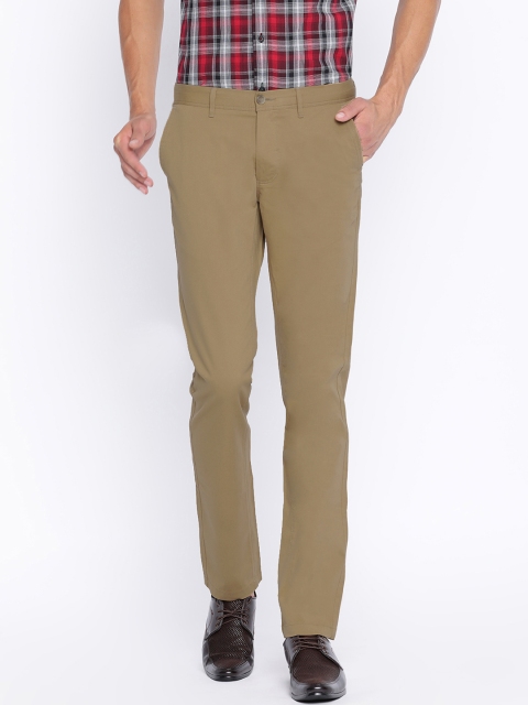 

Basics Men Khaki Tapered Fit Solid Regular Trousers