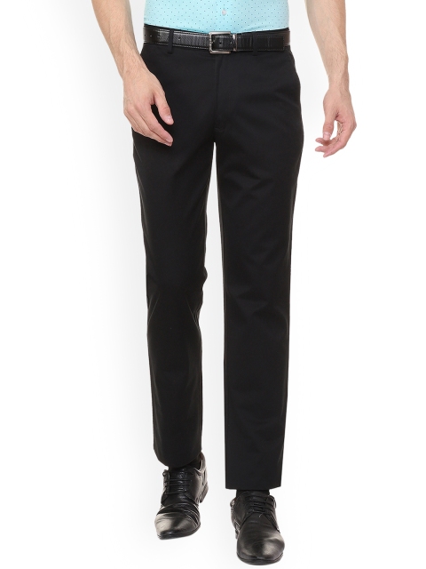 

Louis Philippe Men Black Regular Fit Solid Formal Trousers