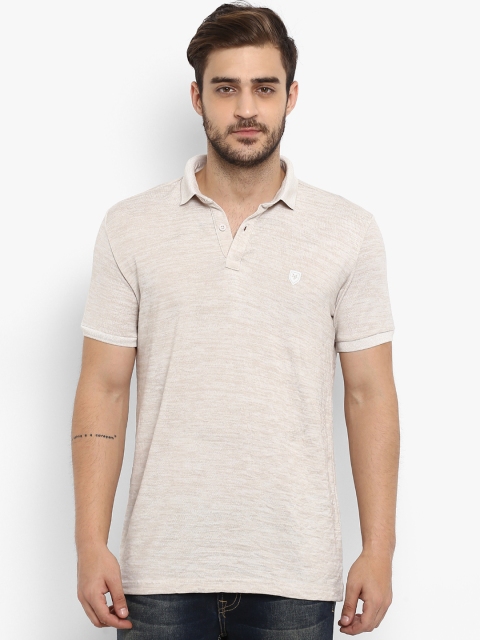 

Mufti Men Beige Solid Polo Collar T-shirt