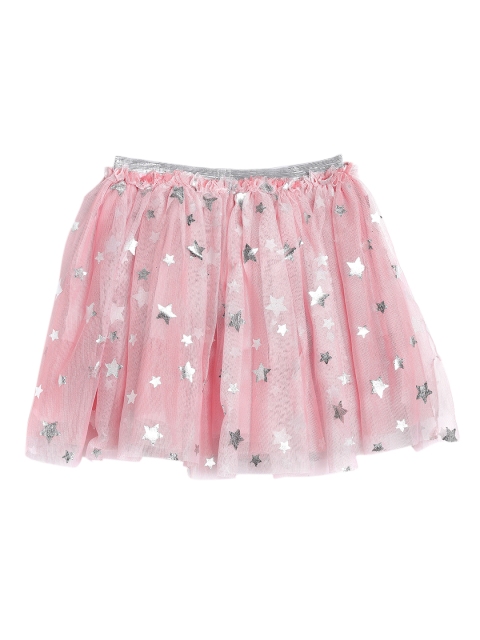 

612 league Girls Pink Printed Skirt