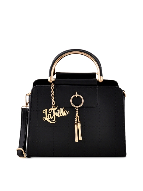 

LaFille Black Solid Handheld Bag