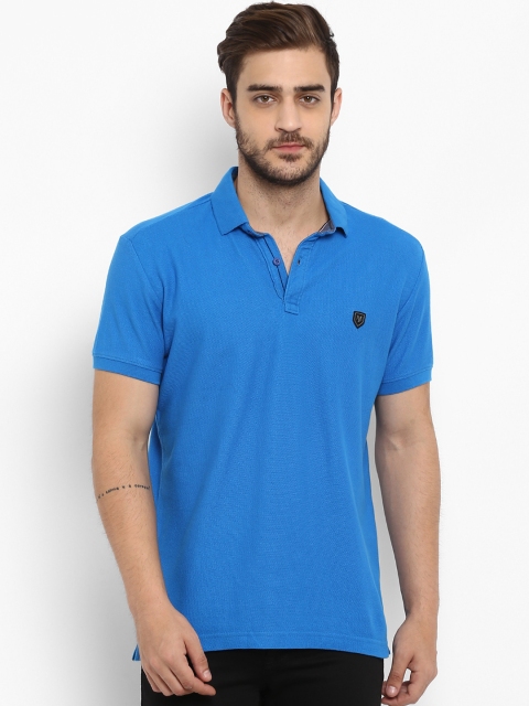 

Mufti Men Blue Solid Polo Collar Pure Cotton T-shirt