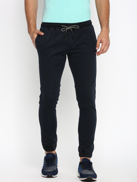 

Basics Men Navy Blue Tapered Fit Solid Joggers