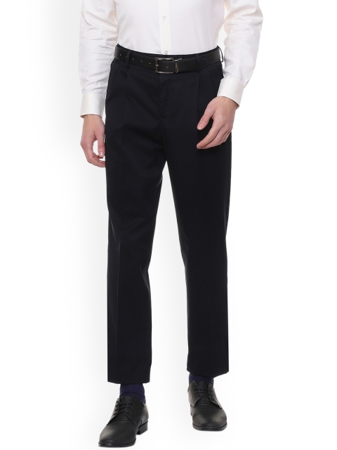 

Louis Philippe Men Black Regular Fit Solid Formal Trousers