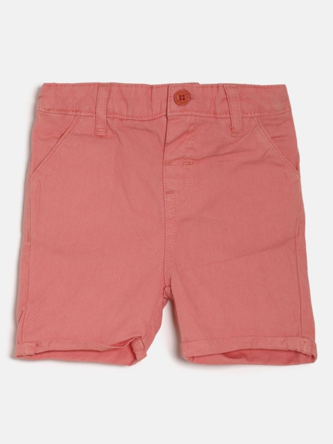 

MINI KLUB Boys Rust Red Solid Regular Fit Regular Shorts