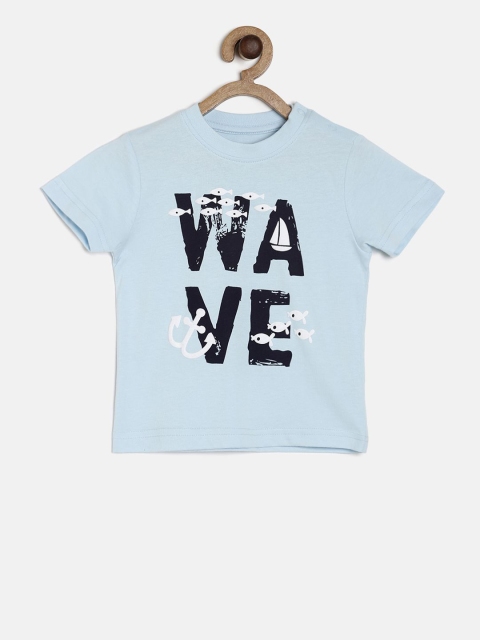 

MINI KLUB Boys Blue Printed Round Neck T-shirt