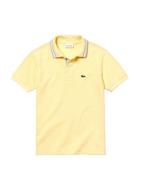 

Lacoste Boys Yellow Solid Polo Collar T-shirt