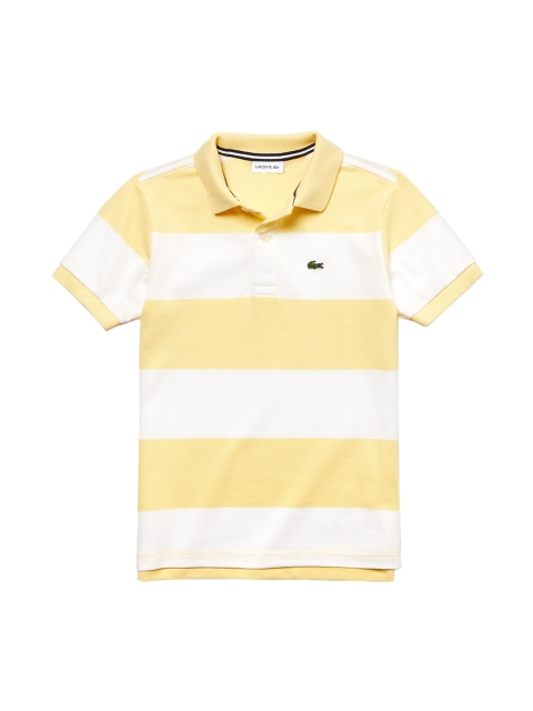 

Lacoste Boys Yellow Striped Polo Collar T-shirt